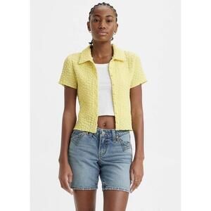 Levi's Yellow Cloud Button Up Top, Women's Small, NWOT